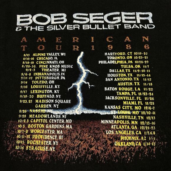 Bob Seger & The Silver Bullet Band 1986 Tour Tee Womens Shirt Sz Medium REPRINT - Picture 8 of 10